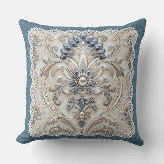 Pearl Elegance: Kristallbestickter Musterwirbel Kissen