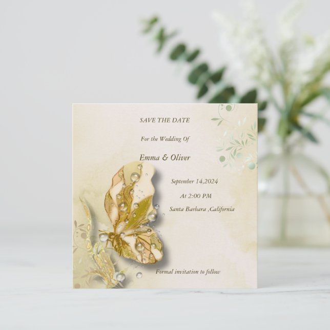 Pearl Fantasy Art Save The Date (Stehend Vorderseite)