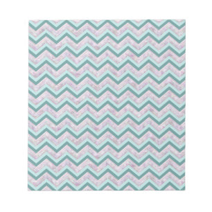 Pearl Floral Aquamarin ZigZag Muster Notizblock