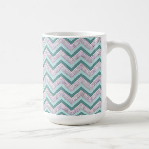 Pearl Floral Aquamarin ZigZag Muster Tasse