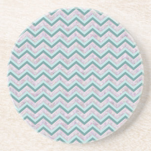 Pearl Floral Aquamarin ZigZag Muster Untersetzer