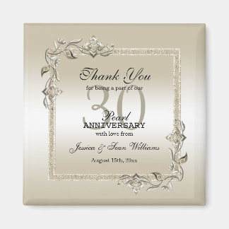 Pearl Gem & Glitzer 30. Hochzeitstag Magnet