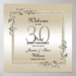 Pearl Gem & Glitzer 30. Hochzeitstag Poster