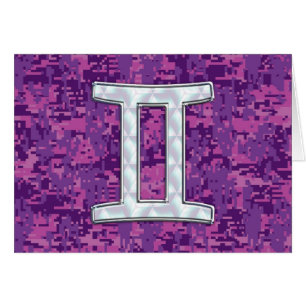 Pearl Gemini Zodiac Symbol auf Digital Camouflage