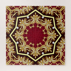 Pearl Gold Frame Illustration Hintergrund Puzzle