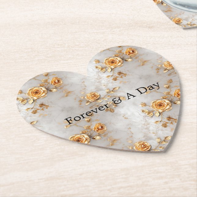 Pearl Gold Rose Hochzeit Untersetzer (angewinkelt)