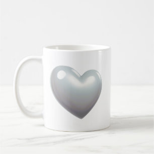 Pearl Gray Heart Kaffeetasse