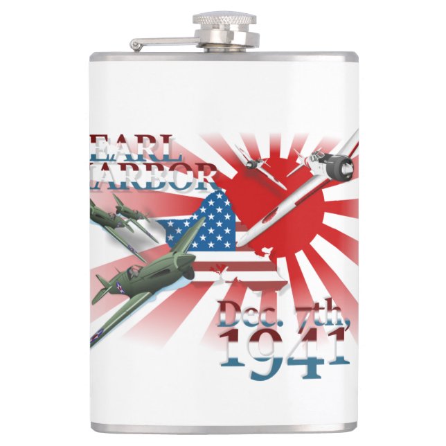 Pearl Habor 7. Dezember 1941 Hip Flask Flachmann (Vorderseite)