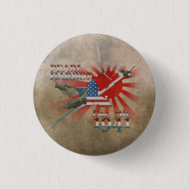 Pearl Harbor 7. Dezember 1941 Button (Vorderseite)