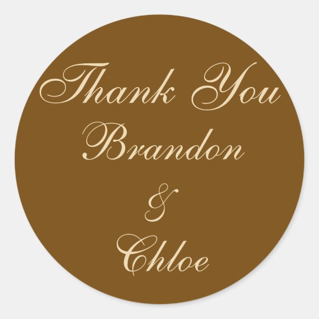 Pearl Icing auf Mocha Vielen Dank Sticker (Vorderseite)