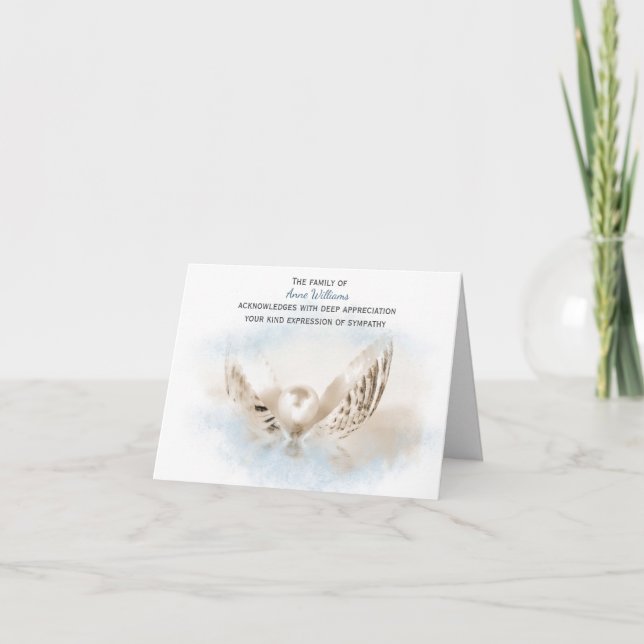 Pearl in Seashell Beileid Danke von der Familie (Vorderseite)