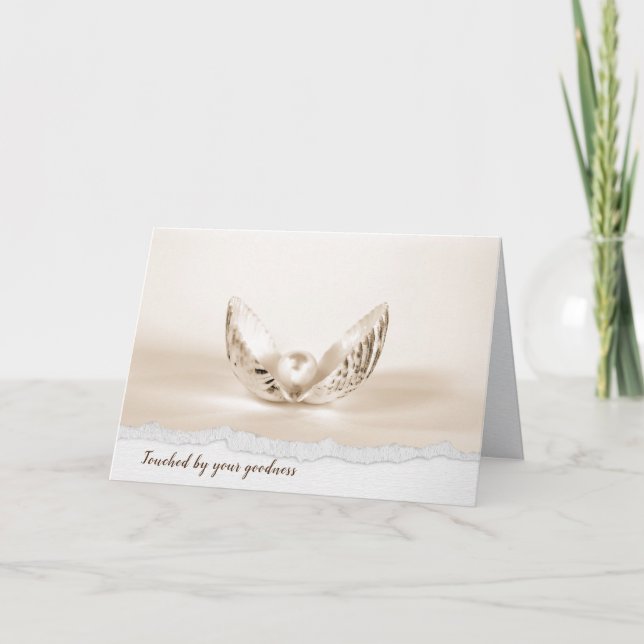 Pearl in Seashell Vielen Dank Karte (Vorderseite)