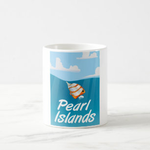 Pearl Islands Tropical Travel Poster. Tasse