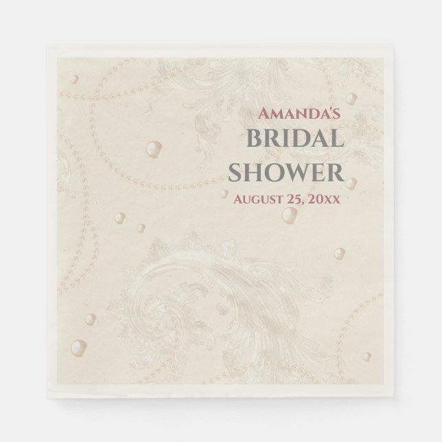Pearl Jewels Brautparty Serviette (Vorderseite)