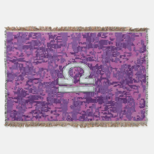 Pearl Libra Zodiac Sign auf Fuchsia Digital Camouf Decke