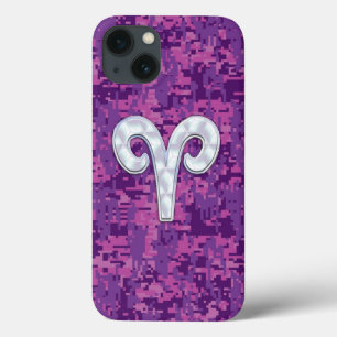 Pearl like Aries Zodiac Sign Pink Camouflage Case-Mate iPhone Hülle