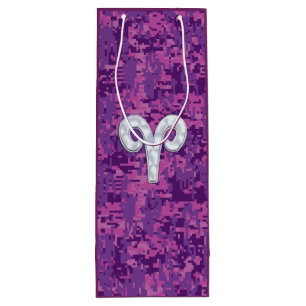 Pearl like Aries Zodiac Sign Pink Camouflage Geschenktüte Für Weinflaschen