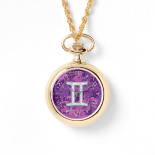 Pearl like Gemini Zodiac Symbol Camouflage Dial Armbanduhr