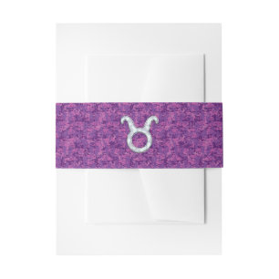 Pearl Like Taurus Zodiac Sign auf Pink Digital Cam Einladungsbanderole