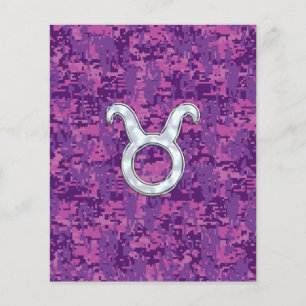 Pearl Like Taurus Zodiac Sign auf Pink Digital Cam Flyer