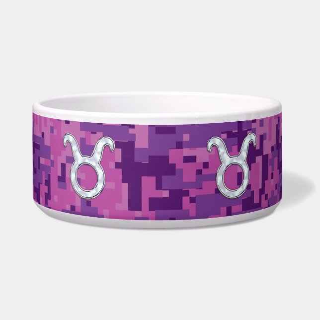Pearl Like Taurus Zodiac Symbol on Digital Camo Napf (Vorderseite)