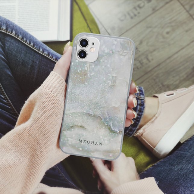 Pearl Marble Glitzer Monogram Case-Mate iPhone Hülle (Von Creator hochgeladen)