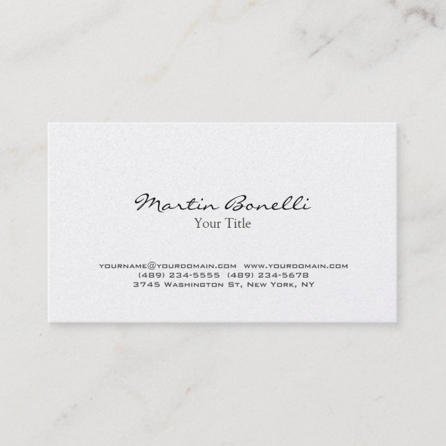 Pearl Modern Chic Trendy Business Card Visitenkarte (Vorderseite)