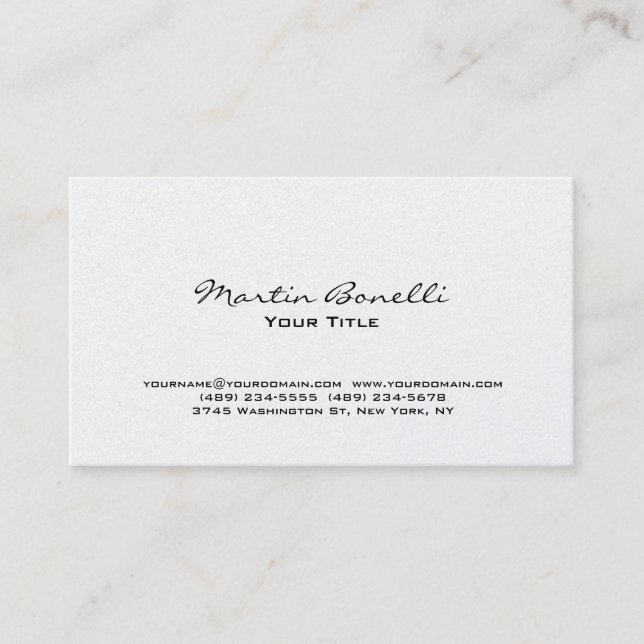 Pearl Modern Chic Trendy Business Card Visitenkarte (Vorderseite)