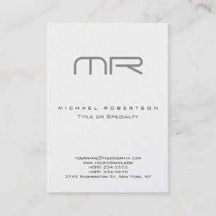 Pearl Modern Monogram White Clean Business Card Visitenkarte