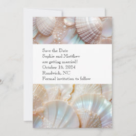 Pearl Muscheln Klassische Elegante Save the Date K Einladung