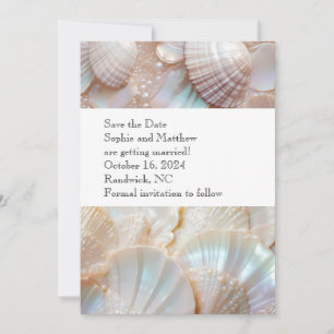Pearl Muscheln Klassische Elegante Save the Date K Einladung