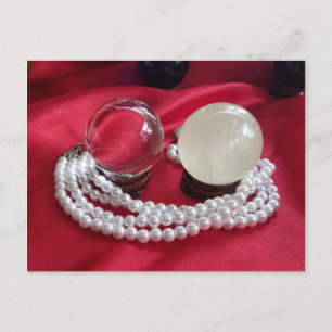 Pearl Necklace und Kristall Balls Original Foto Postkarte