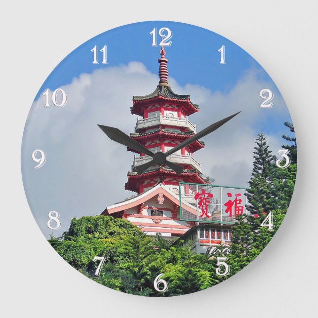 Pearl of the Orient Round Wall Clock Große Wanduhr (Vorderseite)