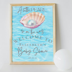 Pearl On Way Seashell Baby Dusche Empfang Poster