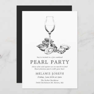 Pearl Party Probe Party Minimaler Stil Einladung