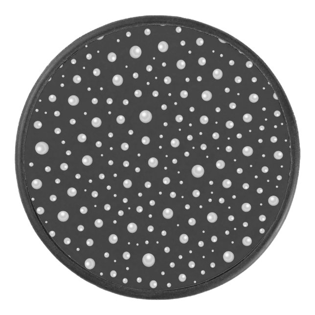 Pearl Pattern on Black Background Eishockey Puck (Vorderseite)