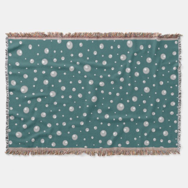 Pearl Pattern on Transformative Teal Background Decke (Vorderseite)