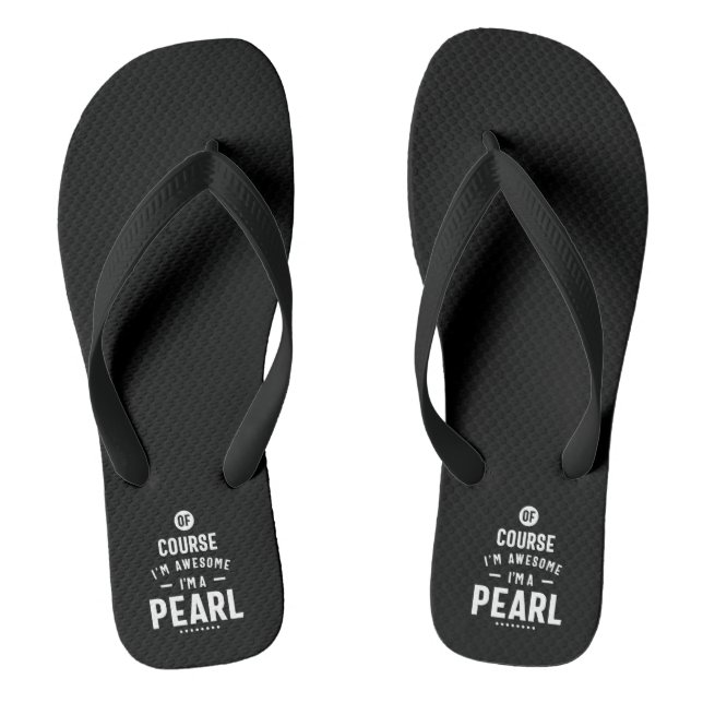 Pearl Personalisiert Name Geburtstag Flip Flops (Fußbett)
