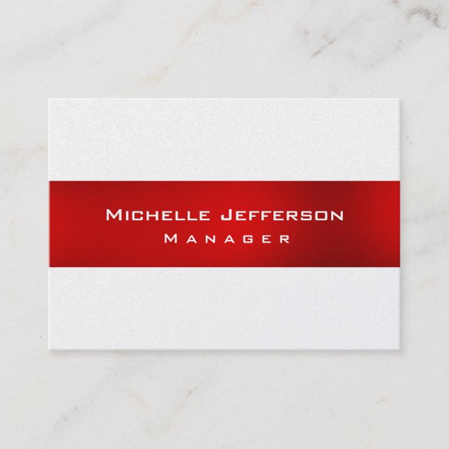Pearl Red Unique Chubby Manager Business Card Visitenkarte (Vorderseite)