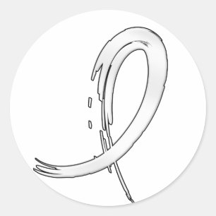 Pearl Ribbon A4 Runder Aufkleber