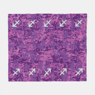 Pearl Sagittarius Zodiac Sign Fuchsia Digitale Cam Fleecedecke