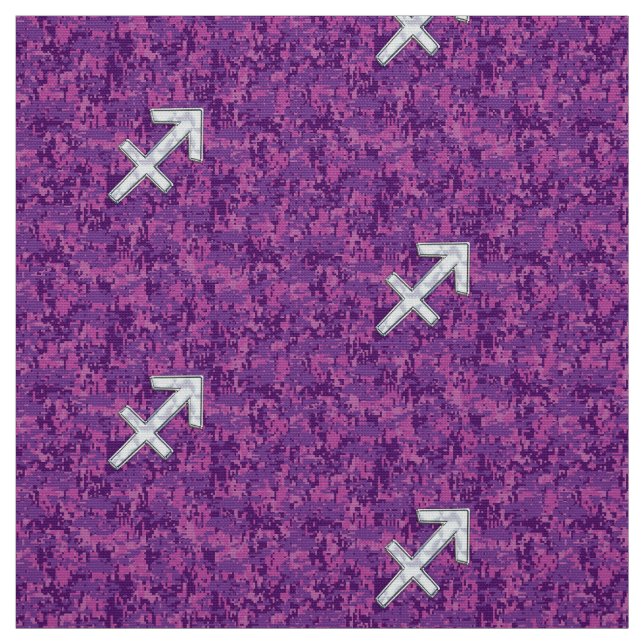 Pearl Sagittarius Zodiac Sign Fuchsia Digitale Cam Stoff (Muster)