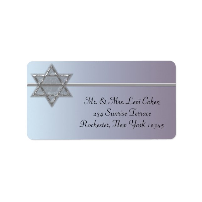Pearl Silver Star von David Address Labels Adressaufkleber (Vorne)