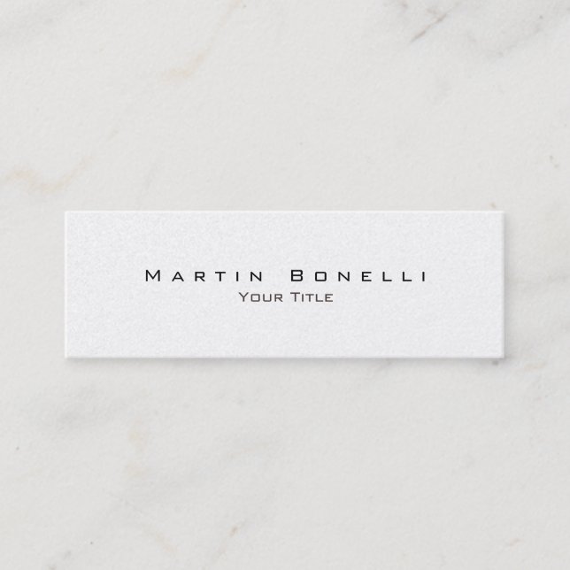 Pearl Simple Stylish Trendy White Business Card Mini Visitenkarte (Vorderseite)