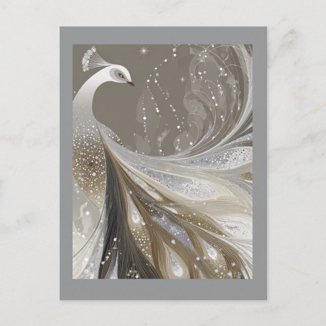 PEARL SPARKLE PEACOCK #1 POSTKARTE (Vorderseite)