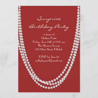 Pearl Surprise Birthday Party der 1920er Jahre läd Einladung