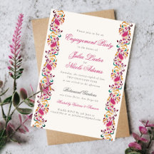 Pearl Swan Floral Frame Engagement Party