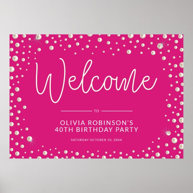 Pearl Themed 40. Geburtstagszeichen Poster (Vorne)