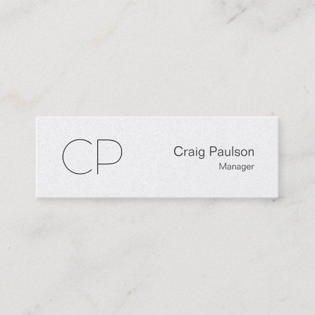 Pearl Trendy Slim Monogram Business Card Mini Visitenkarte (Vorderseite)