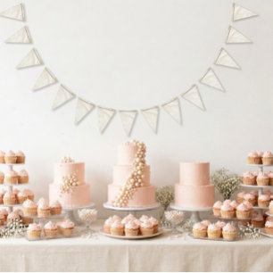 Pearl- und Gold-Glitter-Geburtstag  Wimpelkette